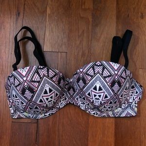 PINK 34B Push-up Bra, Black, White, Pink